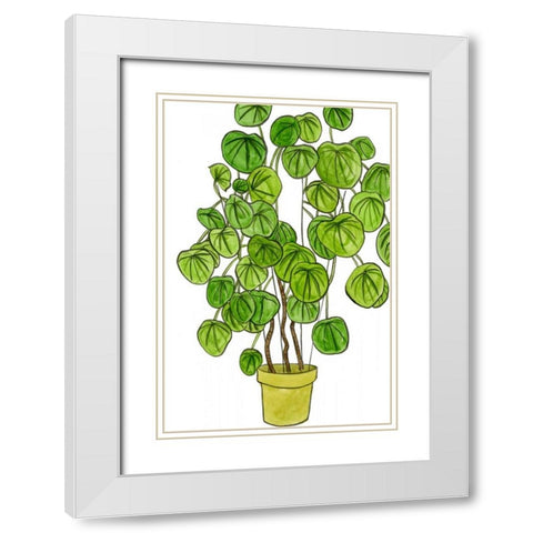 Potted Jungle II White Modern Wood Framed Art Print with Double Matting by Wang, Melissa