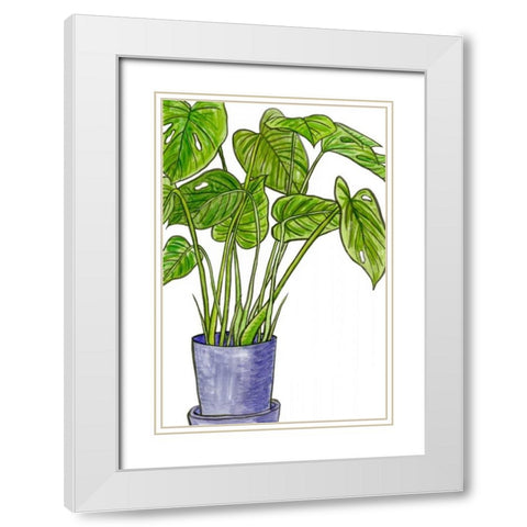 Potted Jungle III White Modern Wood Framed Art Print with Double Matting by Wang, Melissa