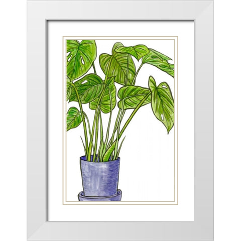 Potted Jungle III White Modern Wood Framed Art Print with Double Matting by Wang, Melissa