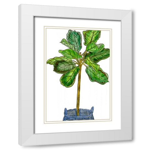 Potted Jungle IV White Modern Wood Framed Art Print with Double Matting by Wang, Melissa