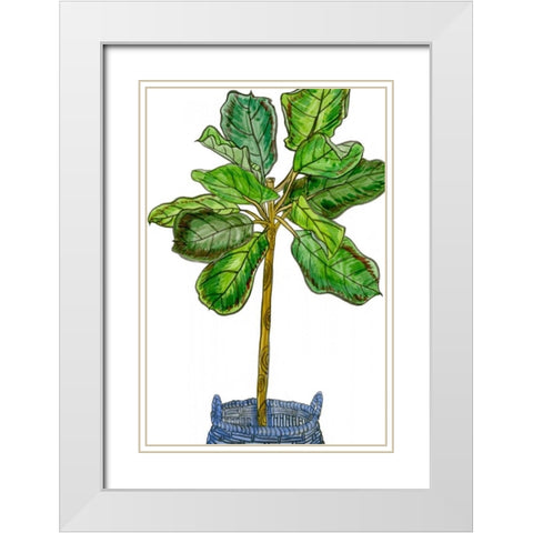 Potted Jungle IV White Modern Wood Framed Art Print with Double Matting by Wang, Melissa