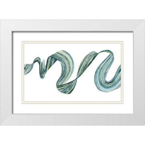 Ribbon Stream I White Modern Wood Framed Art Print with Double Matting by Popp, Grace
