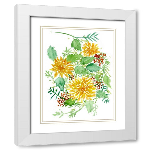 Joyful Movement I White Modern Wood Framed Art Print with Double Matting by Wang, Melissa