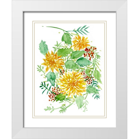 Joyful Movement I White Modern Wood Framed Art Print with Double Matting by Wang, Melissa