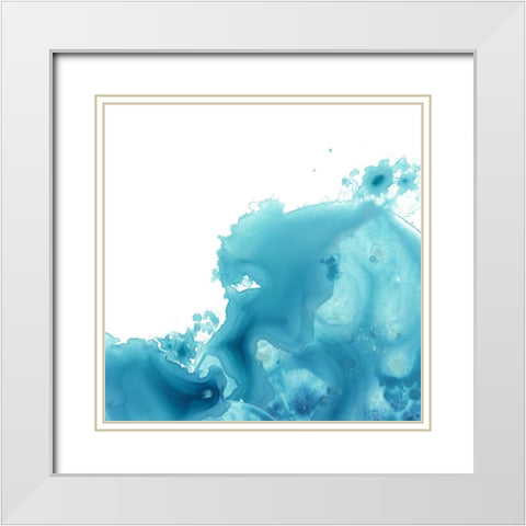 Splash Wave II White Modern Wood Framed Art Print with Double Matting by Vess, June Erica
