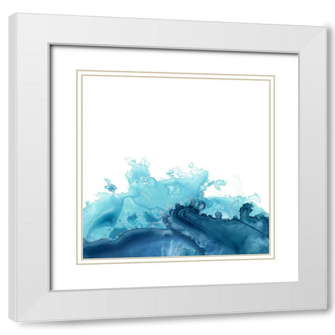 Splash Wave III White Modern Wood Framed Art Print with Double Matting by Vess, June Erica