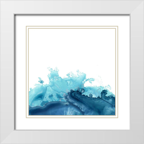 Splash Wave III White Modern Wood Framed Art Print with Double Matting by Vess, June Erica