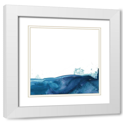 Splash Wave V White Modern Wood Framed Art Print with Double Matting by Vess, June Erica