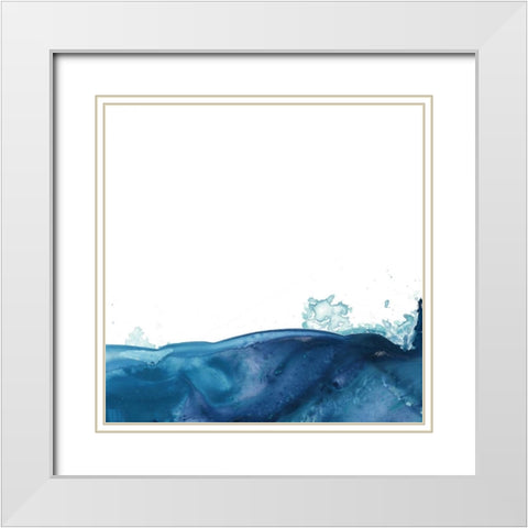 Splash Wave V White Modern Wood Framed Art Print with Double Matting by Vess, June Erica