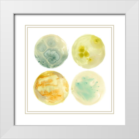 Planetary III White Modern Wood Framed Art Print with Double Matting by Vess, June Erica
