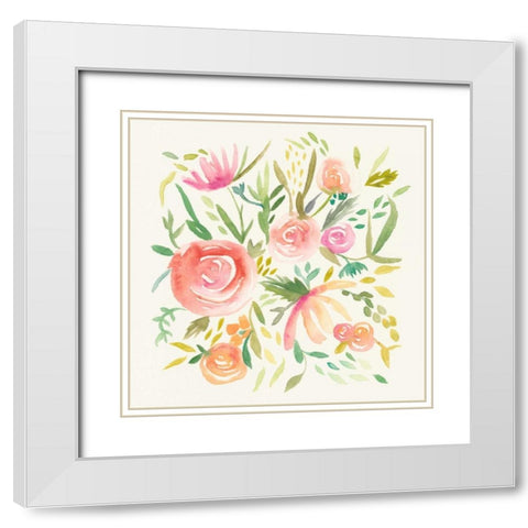 Summer Fete II White Modern Wood Framed Art Print with Double Matting by Zarris, Chariklia