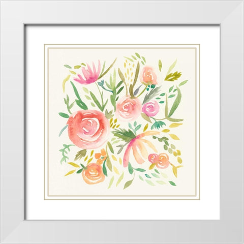 Summer Fete II White Modern Wood Framed Art Print with Double Matting by Zarris, Chariklia