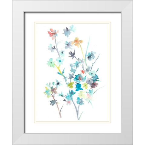 Spring Soiree I White Modern Wood Framed Art Print with Double Matting by Zarris, Chariklia