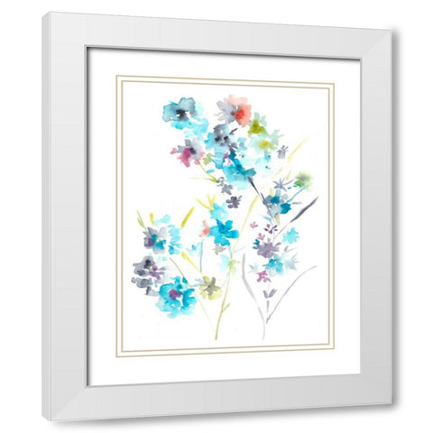 Spring Soiree II White Modern Wood Framed Art Print with Double Matting by Zarris, Chariklia