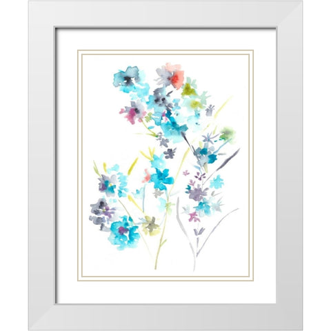 Spring Soiree II White Modern Wood Framed Art Print with Double Matting by Zarris, Chariklia