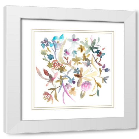 Concord Florals I White Modern Wood Framed Art Print with Double Matting by Zarris, Chariklia