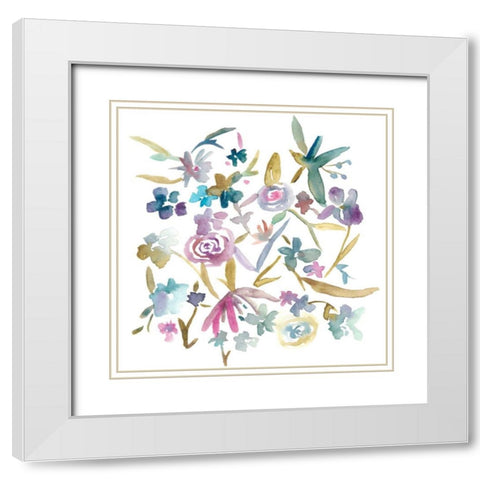 Concord Florals II White Modern Wood Framed Art Print with Double Matting by Zarris, Chariklia