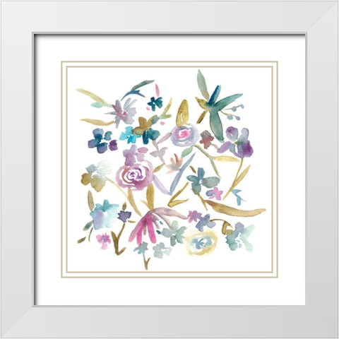 Concord Florals II White Modern Wood Framed Art Print with Double Matting by Zarris, Chariklia