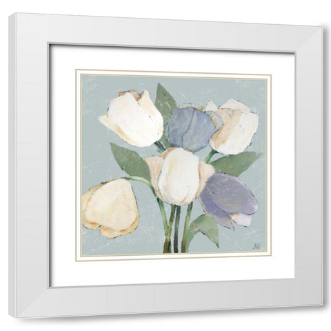 French Tulips II White Modern Wood Framed Art Print with Double Matting by Reynolds, Jade
