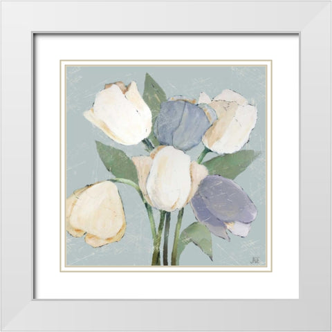 French Tulips II White Modern Wood Framed Art Print with Double Matting by Reynolds, Jade