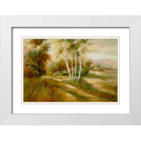 Eventide 9 White Modern Wood Framed Art Print with Double Matting by Dag, Inc.