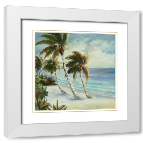 Tropical 4 White Modern Wood Framed Art Print with Double Matting by Dag, Inc.