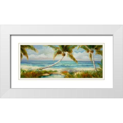 Tropical 11 White Modern Wood Framed Art Print with Double Matting by Dag, Inc.