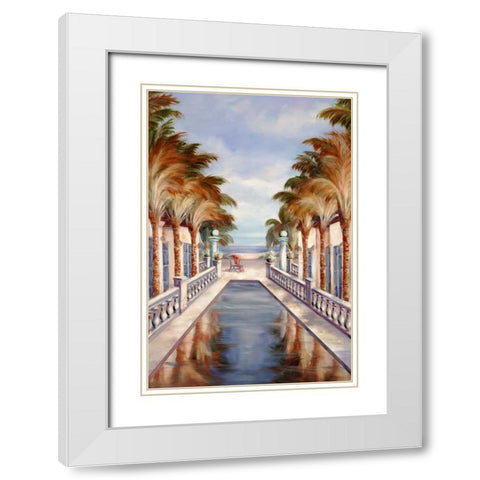 Tropical 14 White Modern Wood Framed Art Print with Double Matting by Dag, Inc.