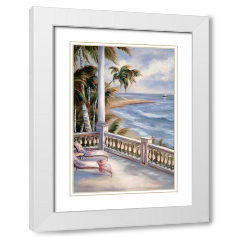 Tropical 15 White Modern Wood Framed Art Print with Double Matting by Dag, Inc.