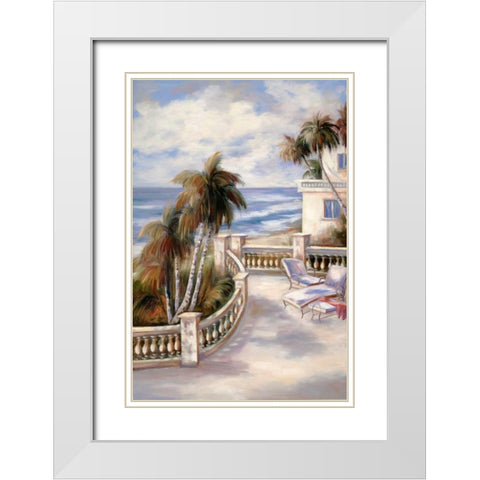 Tropical 16 White Modern Wood Framed Art Print with Double Matting by Dag, Inc.