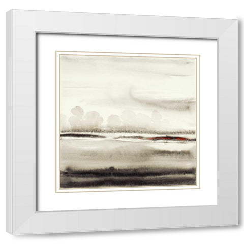 Solstice 2 White Modern Wood Framed Art Print with Double Matting by Dag, Inc.