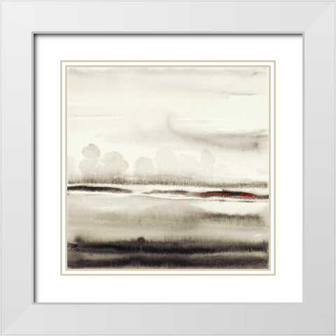 Solstice 2 White Modern Wood Framed Art Print with Double Matting by Dag, Inc.