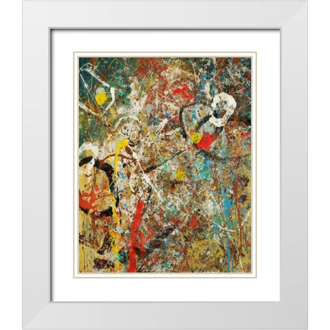 Tango 59 White Modern Wood Framed Art Print with Double Matting by Dag, Inc.