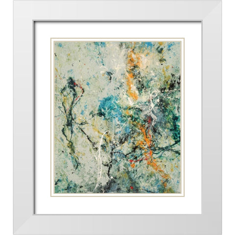 Tango 63 White Modern Wood Framed Art Print with Double Matting by Dag, Inc.