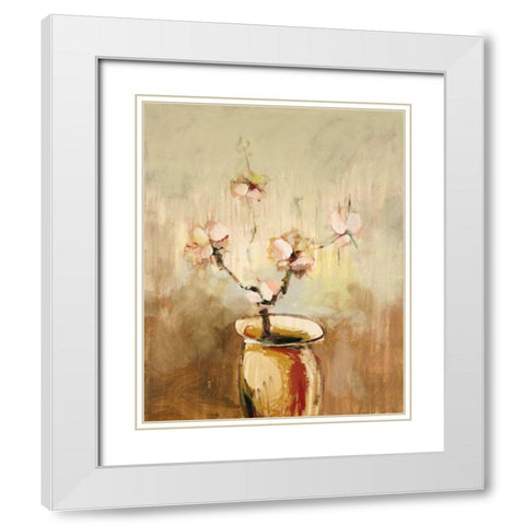 Vivo Floral 17 White Modern Wood Framed Art Print with Double Matting by Dag, Inc.