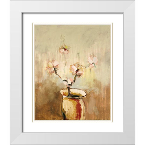 Vivo Floral 17 White Modern Wood Framed Art Print with Double Matting by Dag, Inc.