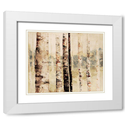 Woodland 6 White Modern Wood Framed Art Print with Double Matting by Dag, Inc.