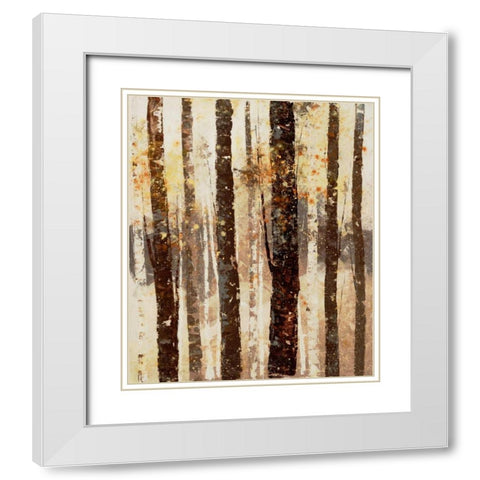 Woodland 7 White Modern Wood Framed Art Print with Double Matting by Dag, Inc.