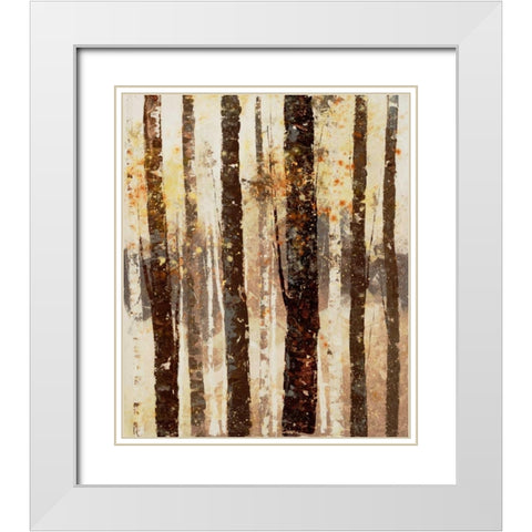 Woodland 7 White Modern Wood Framed Art Print with Double Matting by Dag, Inc.