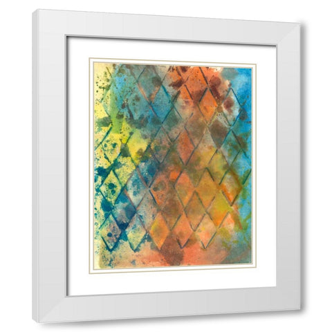 Spring Lattice I White Modern Wood Framed Art Print with Double Matting by Combs, Joyce