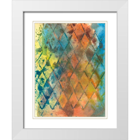 Spring Lattice I White Modern Wood Framed Art Print with Double Matting by Combs, Joyce