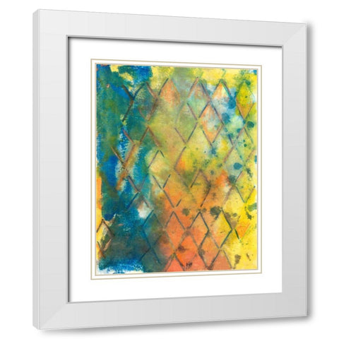 Spring Lattice II White Modern Wood Framed Art Print with Double Matting by Combs, Joyce