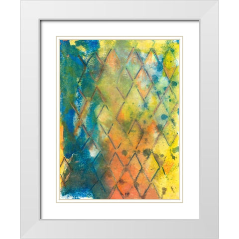 Spring Lattice II White Modern Wood Framed Art Print with Double Matting by Combs, Joyce