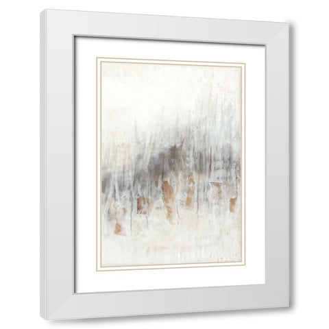 Neutral Wave II White Modern Wood Framed Art Print with Double Matting by Goldberger, Jennifer