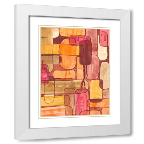 Mod Sunset II White Modern Wood Framed Art Print with Double Matting by Moore, Regina