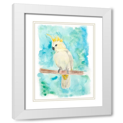 Sweet Tropical Bird II White Modern Wood Framed Art Print with Double Matting by Moore, Regina