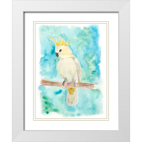 Sweet Tropical Bird II White Modern Wood Framed Art Print with Double Matting by Moore, Regina
