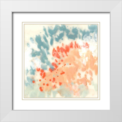 Blueberry and Coral Field I White Modern Wood Framed Art Print with Double Matting by Goldberger, Jennifer