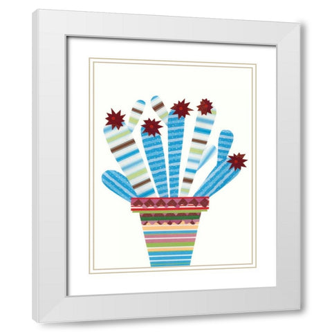Cheerful Succulent I White Modern Wood Framed Art Print with Double Matting by Moore, Regina