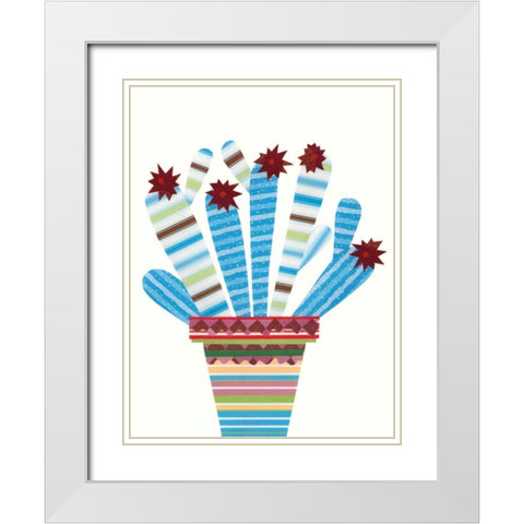 Cheerful Succulent I White Modern Wood Framed Art Print with Double Matting by Moore, Regina